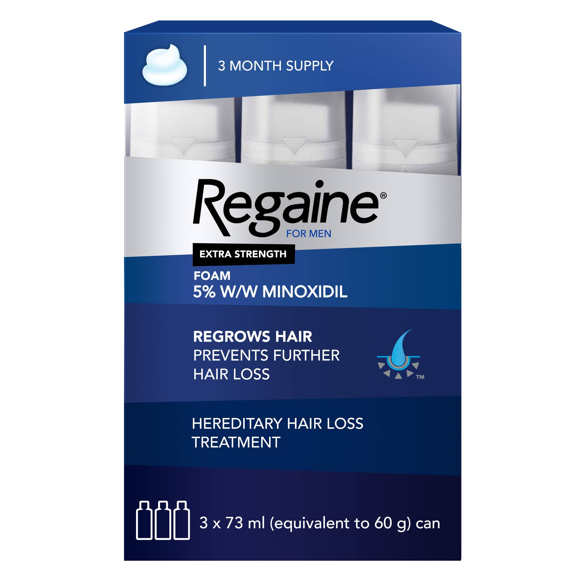 ROGAINE REGAINE EXTRA STRENGTH 5 MINOXIDIL HAIR REGROWTH TREATMENT For  Men 1 Month Supply by Rogaine  BIOVEA INDIA